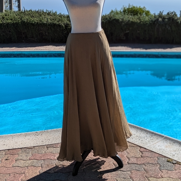 Ralph Lauren Dresses & Skirts - Ralph Lauren Silk Maxi Skirt in Sand